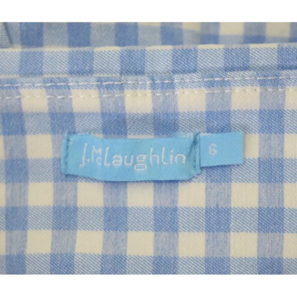 J. MCLAUGHLIN MASIE CHAMBRAY BLUE WHITE SHORTS - Picture 7 of 8